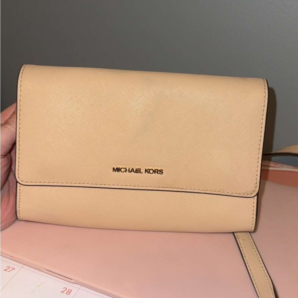 Michael Kors Tan Wristlet Clutch